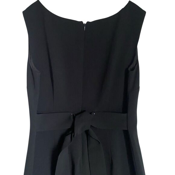 Talbots Black Sheath Dress Size 10 Black Sleeveless Belted Minimalist Career - Picture 2 of 12